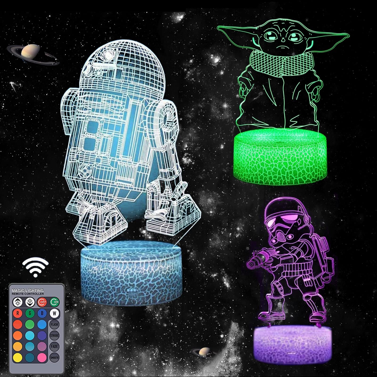 Veilleuse Star Wars cadeau idéal pour chambre d'ado avec veilleuse 3D 16 couleurs