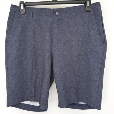 Pebble Beach Performance Shorts Mens 36 Navy Blue Herringbone Dry-Luxe Golf NWT