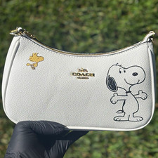 Coach Peanuts Snoopy Woodstock White Crescent...