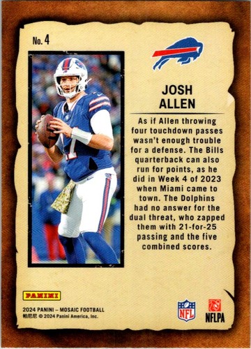 2024 Panini Mosaic #4 Josh Allen Notoriety - Picture 2 of 2