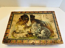 Original c.1890 6-Sided Lithographed Wooden 24 Piece Block Puzzle-Animals