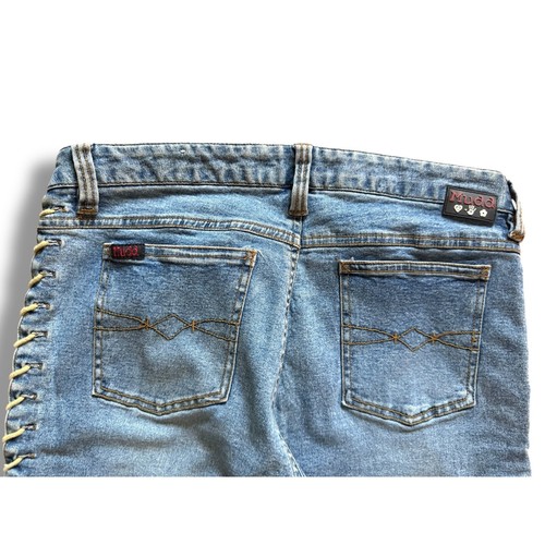 Rare Vintage Y2K Mudd Yo! Schnürjeans Low Rise Flare Bell Bottoms Hip Hugger - Bild 7 von 7