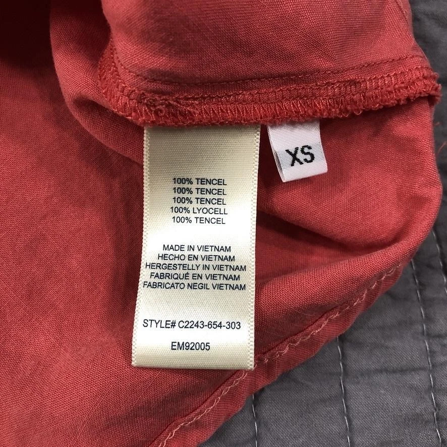 Anthropologie cloth & stone Cami Tank Top Women XS Coral Tencel Raw Hem Neckline - Image 4 of 4