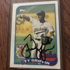 1989 Topps Ty Griffin Chicago Cubs  #713 Rookie Card Autographed. rookie card picture