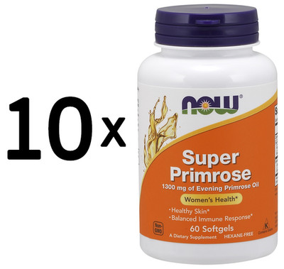 10 x NOW Foods Super Primrose, 1300mg - 60 softgels (249,98 EUR/kg)