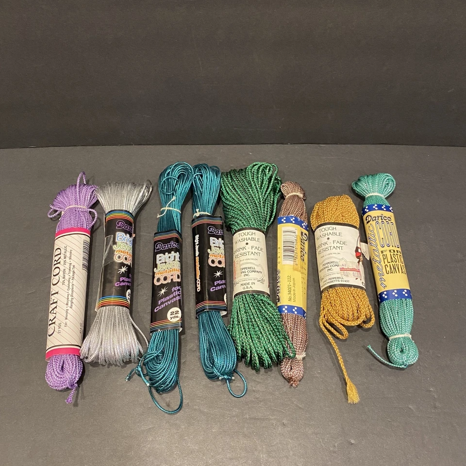 Lot Of 26 Vintage Darice Pepperell Amy Metallic Craft Cord For Plastic Canvas  - Image 2 of 4