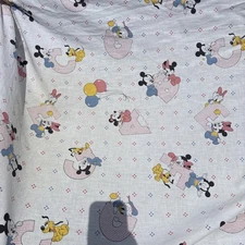 Vtg 1984 Walt Disney Co Babies Crib Fitted Sheet Dundee Mickey Minnie Alphabet