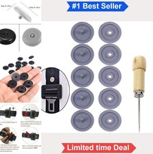 Seat Belt Button Buckle Clip Stop Universal Fit Stopper Kit Light Grey 5 Sets