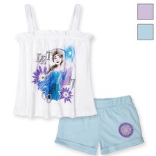 Disney Frozen Complete Set Girls Summer T-Shirt Shorts Cotton 7093