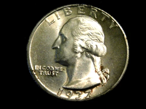 US 1937 WASHINGTON QUARTER GEM BU