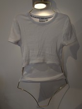 The Ragged Priest Cutout White Crop Top Size S