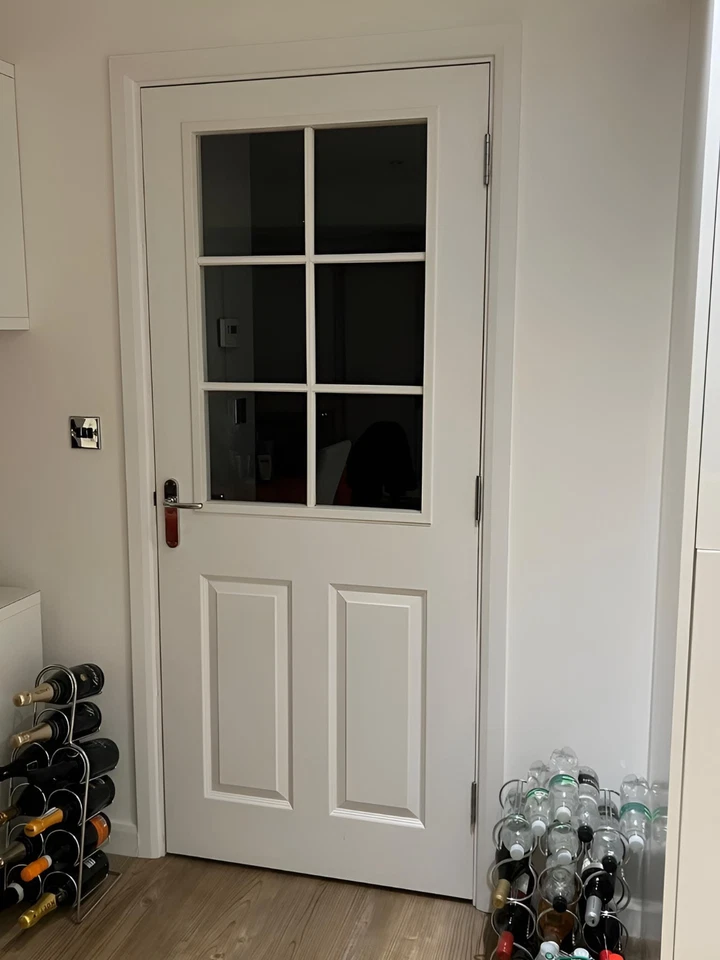 ✅ Internal Pre Finished 2 Panel Half Glazed Fire Rated (🔥FD30) Door 33x78In - Image 4 of 4