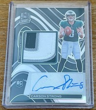CARSON STRONG 2022 Panini Spectra JUMBO LOGO PATCH AUTO AUTOGRAPH ROOKIE #/125 !