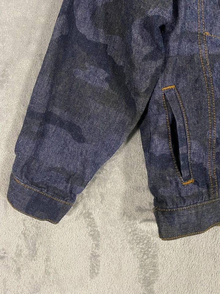 Vintage Old Navy Denim Jacket Boys 6 Blue Camo Jean Trucker Outerwear Y2K 2001 - Image 4 of 4