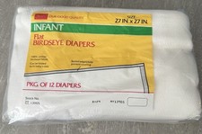 NOS 12 Pack Sears Flat Birdseye Diapers 27x27 100 Cotton Sealed
