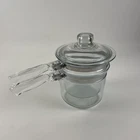 Vintage Pyrex Flameware Glass  Double Boiler Saucepan & Lid 6283 1-1/2 Qt EUC