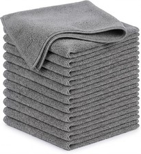 12 Pack Microfiber Cleaning Cloth Car Detailing Towels Lint Free Grey 12x12