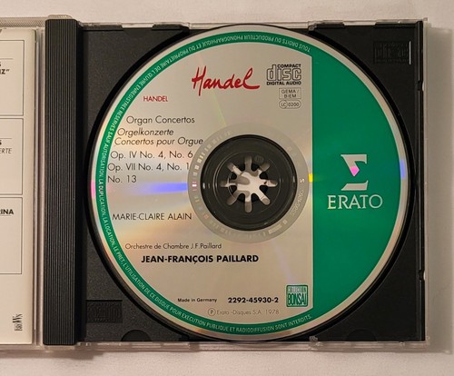 Handel Organ Concertos ERATO Collection Bonsai CD MINT Condition Made In Germany - Picture 4 of 4