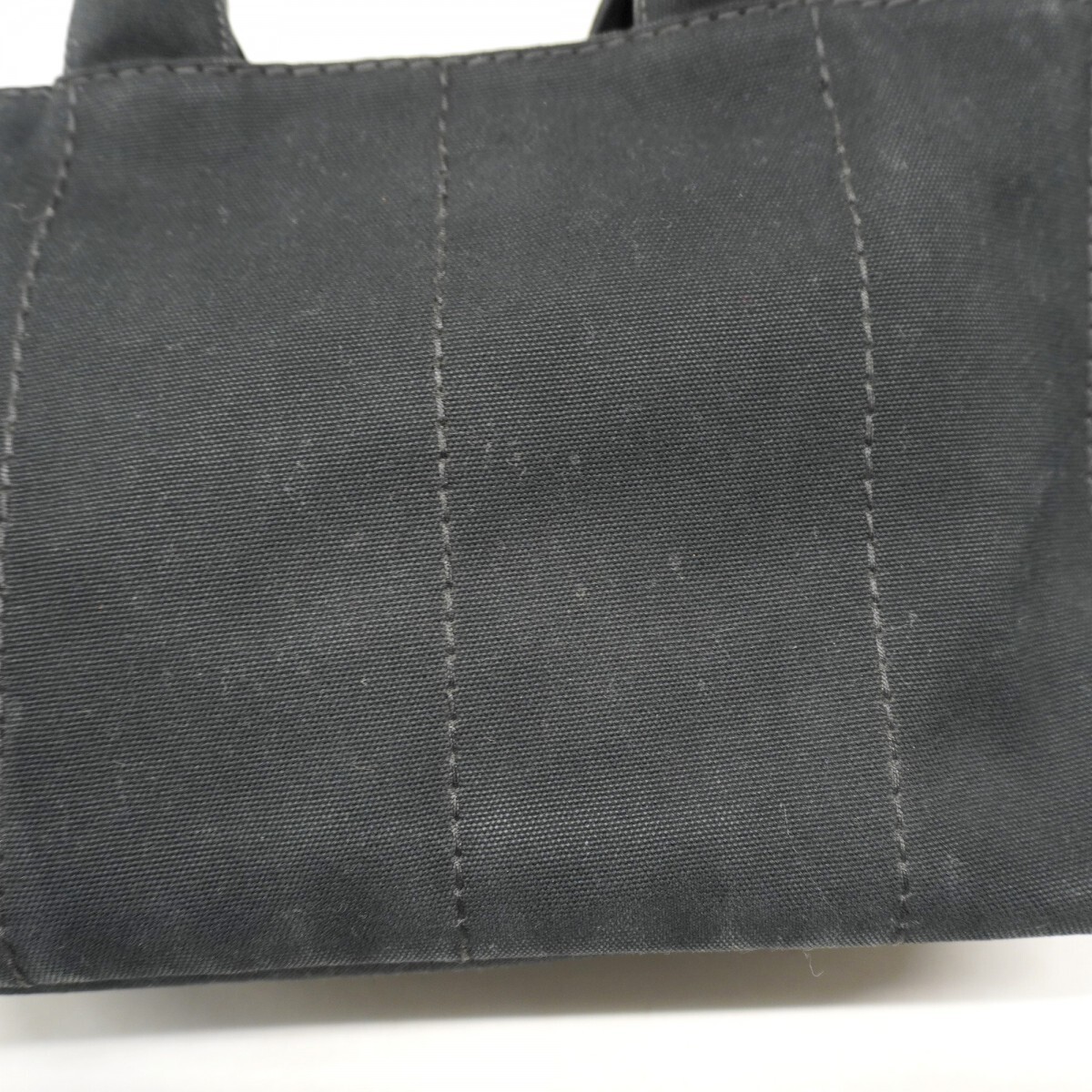 6ab1739 k Prada Tote Bag Canapa Canvas Black Gold Hardware Used Ladies thumbnail 6