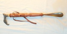Solid Brass Elephant Shoe Horn 21" Long Handle Handmade Dressing Aid Gift