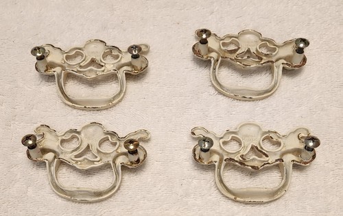 4 VTG Keeler Brass Chippendale Drawer Pulls Stationary Handles 2 1/2” Center - Picture 5 of 7