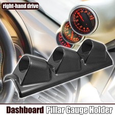Carbon Fiber Pattern Gauge Mount Pod 52mm Triple Hole Gauge Holder Right