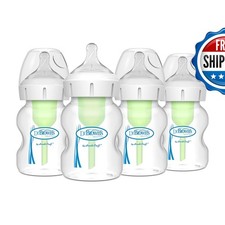 Dr. Brown's Natural Flow Anti-Colic Options Wide-Neck Baby Bottles 5 oz 4 Pack