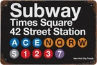 Vintage New York City Transit Subway, Metal Sign, 8 x 12 Inch
