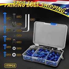 Plates Complete 177X Fairing Bolts Blue Kit Bodywork For Windshield Motorcycle