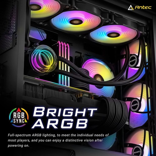 Antec RGB Fans, PC Fans, 120mm Fan, 120mm Case Fan 3 Packs, Case Fans 3-Pin 5V A - Picture 4 of 5