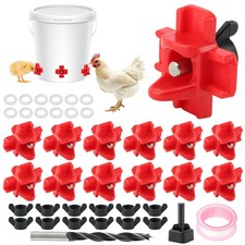 12 Pcs Chicken Water Nipples,Automatic Poultry Nipple Waterer with Drill Bits...