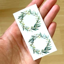 Temporary tattoo sheet Olive Wreaths, Green Olives, Olive tattoo, Tiny Tattoos