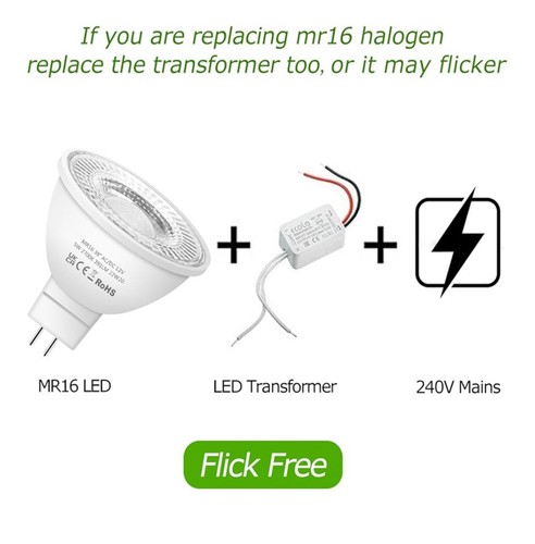 6 Pack MR16 GU5.3 LED 5W 12V Reflector Bulb, Warm White 2700K, Equivalent to 50W - Picture 2 of 5