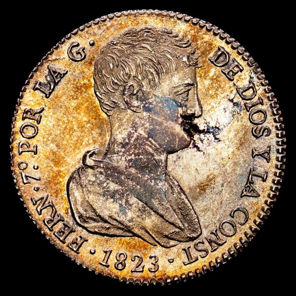 Fernando VII 4 Reales (5,79 gramosg) 1823 Valencia Ensayador M (AC. 994) (RAH. Foto 2 de 3