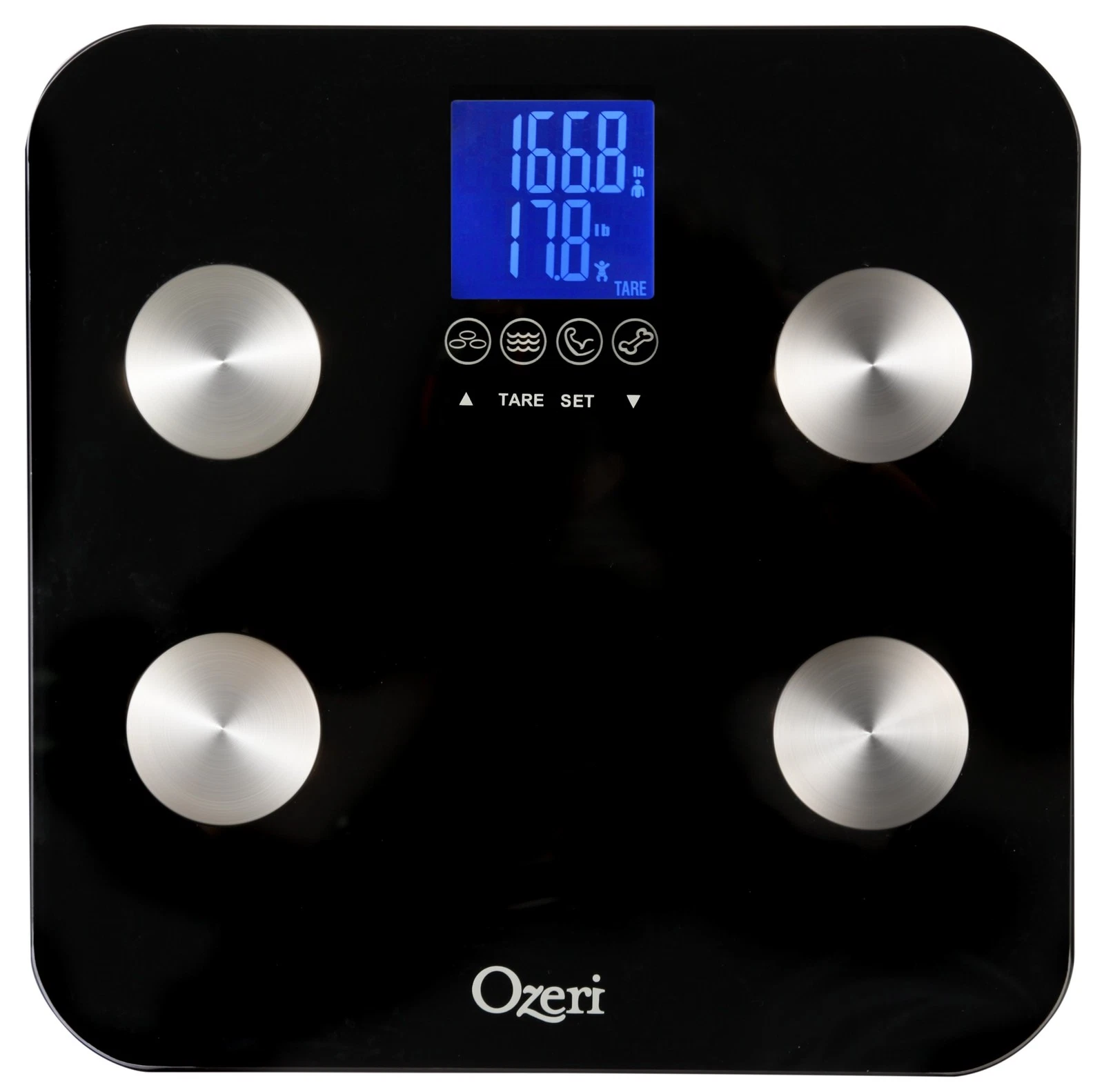 Ozeri Touch 440 lbs Total Body Weight Scale (Body 1 Count (Pack of 1), Black