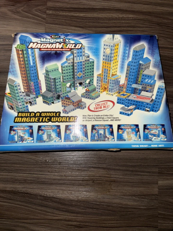 🚧 Vintage RoseArt MAGNAWORLD “MagnaTown Square” Set #28185 — New, Sealed Box - Image 2 of 4