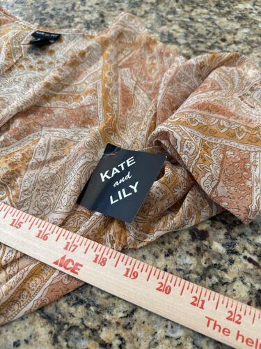 Abito a maniche lunghe Kate and Lily da donna marrone/arancio ruggine floreale/paisley - taglia 6 - Foto 8 di 9