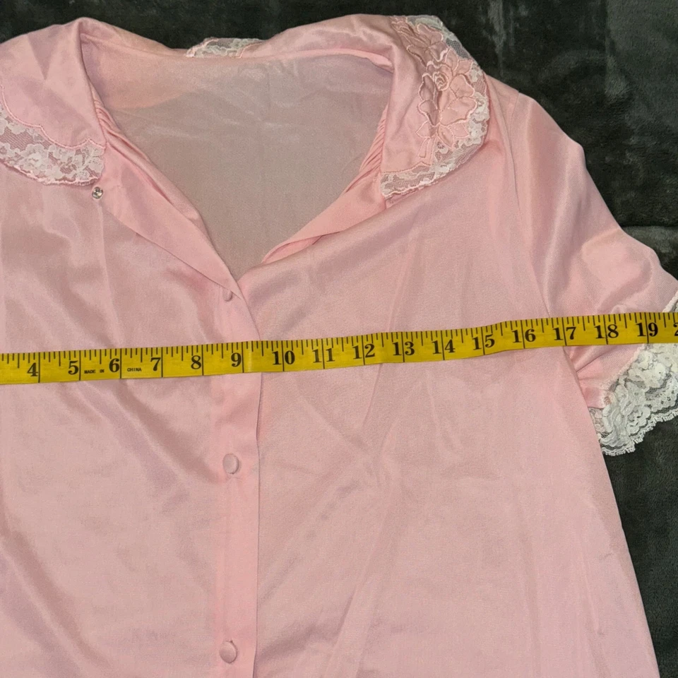 Camisa transparente Gossard Artemis para mujer 34 rosa nailon detalle de encaje prendas de dormir a presión Foto 4 de 4