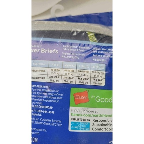 NEW Hanes Boys Boxer Briefs 18-20 tagless Cool Comfort No Ride Up pkg of 7 NIP - Picture 6 of 7