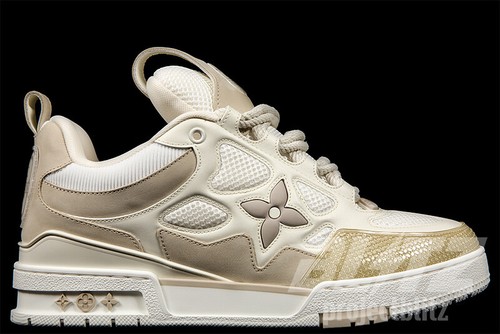 LOUIS VUITTON LV SKATE TRAINER SNEAKER BEIGE WHITE - Picture 1 of 12