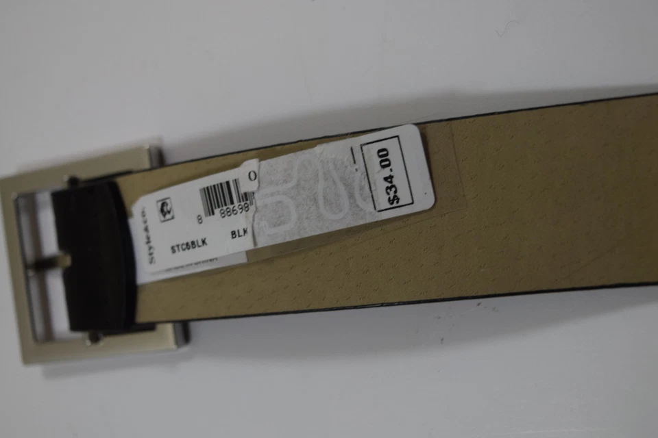 Style & Co Women's Non Leather Crocodile embossed Black Silver Belt Large - Image 2 of 4