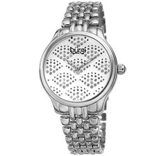 Women's Burgi BUR205SS Swarovski Crystal Silver Stainless Steel Bracelet Watch
