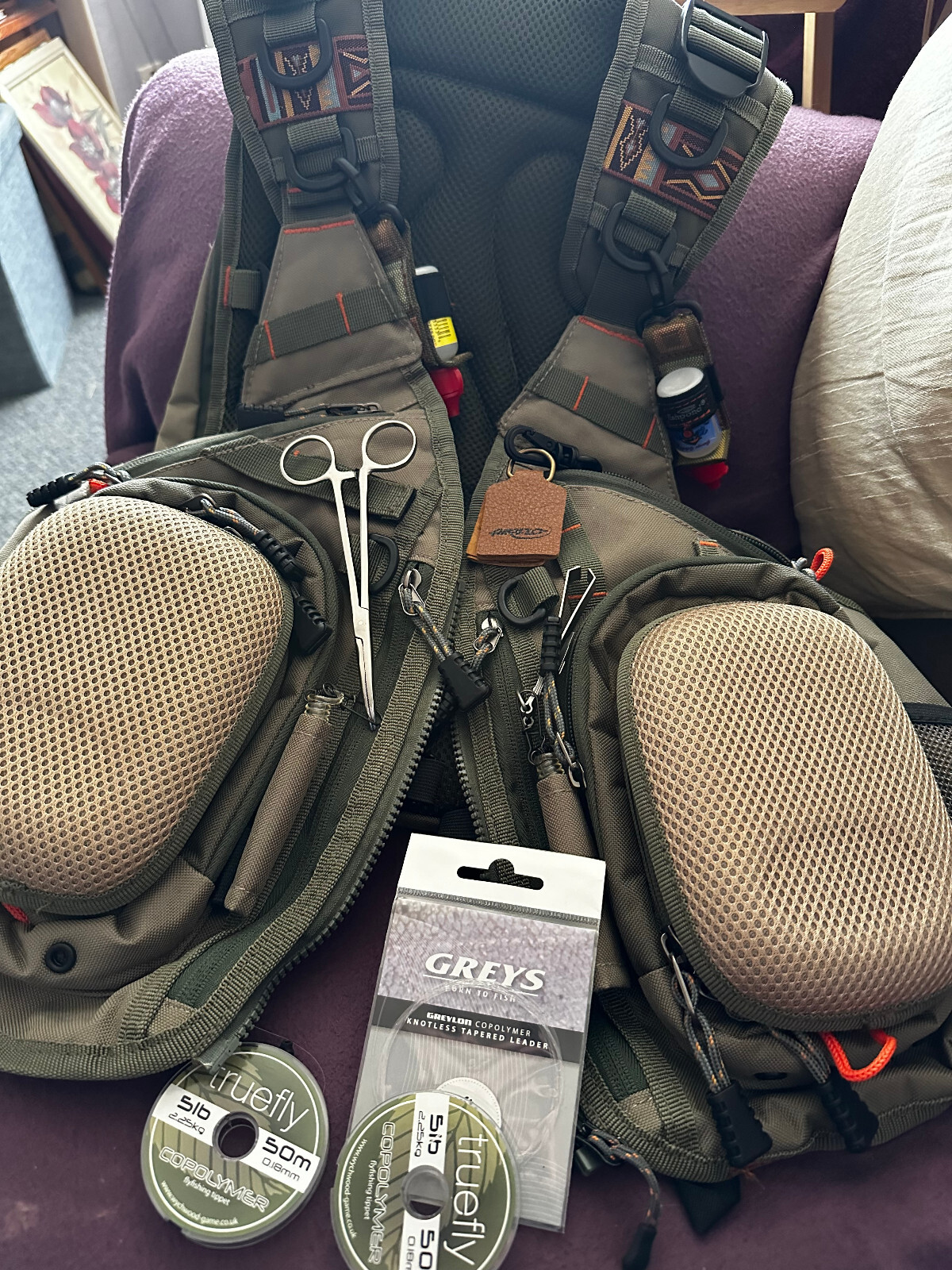 Airflo outlander vest and backpack with accessories eBay