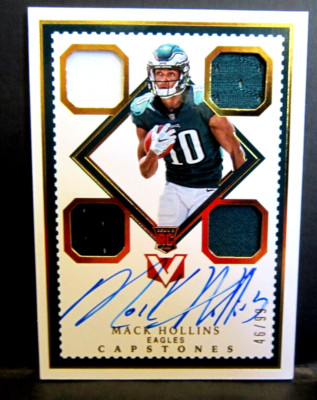 Mack Hollins RC 2017 Panini Vertex 3Clr 4 Patch Rookie Auto#46/99!Eagles WR RC