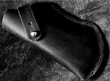 Men women Eyeglass Cases sunglasses Bag pocket Cow Leather Pouch hold black 735