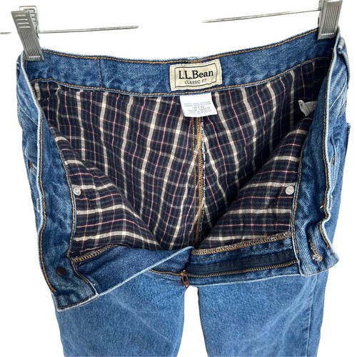 LL Bean Flannel Lined Jeans Mens Sz 