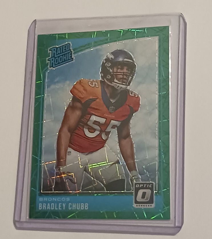 2018 OPTIC BRADLEY CHUBB GREEN VELOCITY LASER RATED ROOKIE BRONCOS DOLPHINS