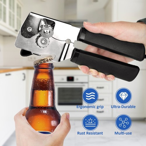 Heavy Duty Can Opener Smooth Edge Manual Stainless Steel with Ergonomic Handles - Picture 14 of 15