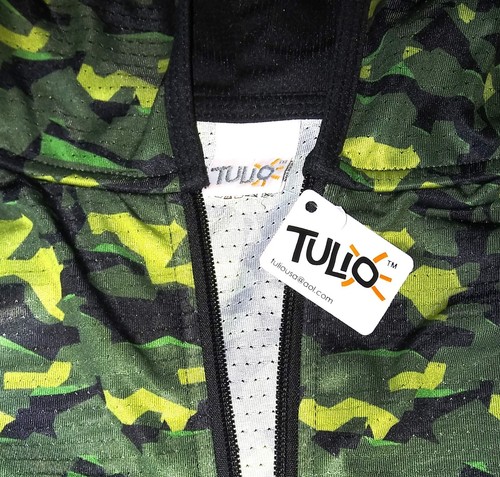 TULIO Men's 'Camo Full Zip Front Sleeveless Muscle Hoodie' Light Mesh M Grn NWT! - Picture 8 of 12