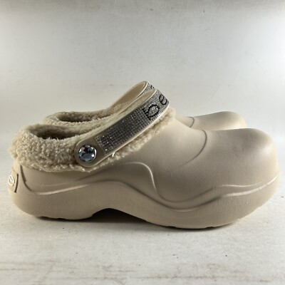 Bebe Janessa Women s Clogs Lined Shoes Natural Tan Size 9